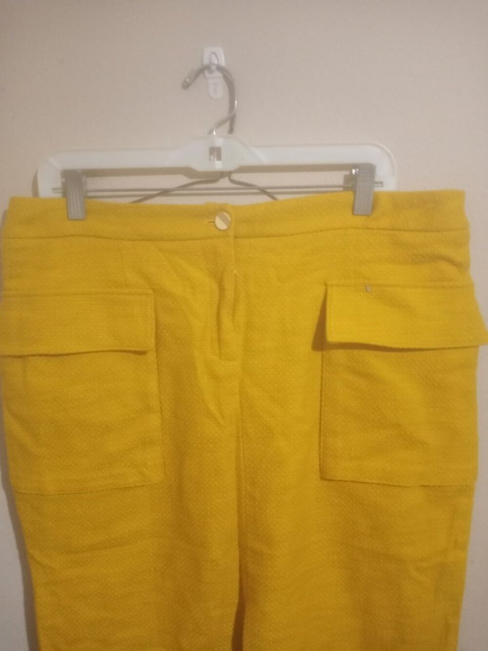 NWT Chico's Black Label Sz 2 Thick Gold Tweed Skirt Pockets Elastic Waist Lined - Picture 5 of 13